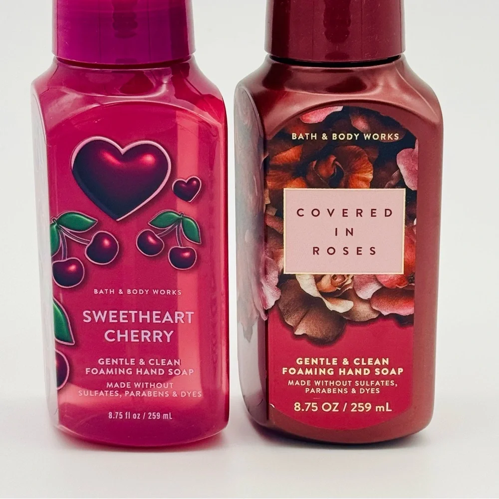 Bath & Body Works Sweetheart Cherry & Covered in Roses Hand Soaps NWT